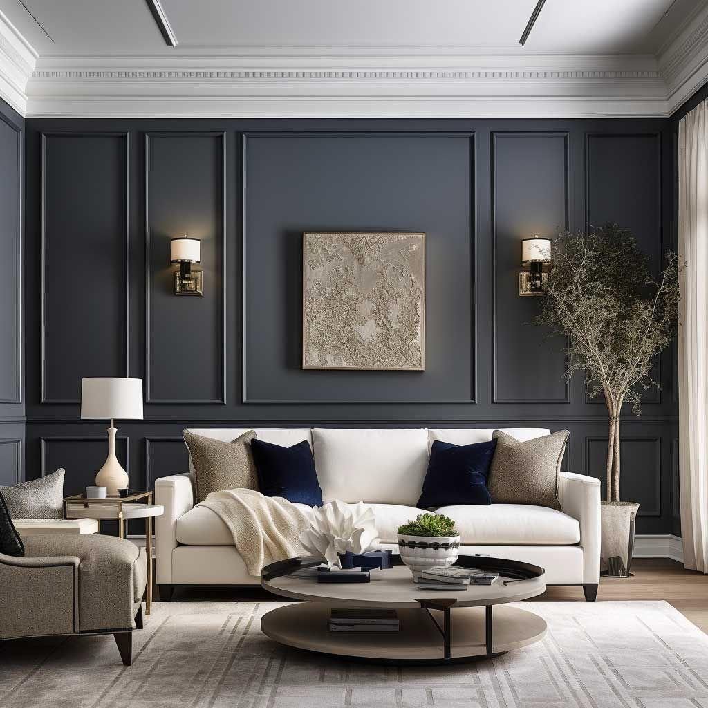 Luxury navy living room by Interior Maasters